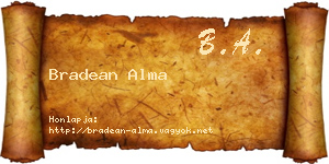 Bradean Alma névjegykártya